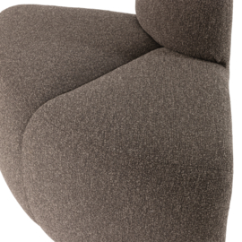 377901- BM | Mojo eetbank hoek rond rugleuning - boucle bruin melange | WOOOD