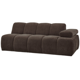 377456/7-B | Mojo 2-zits element met arm (links of rechts) - ribstof bruin | WOOOD