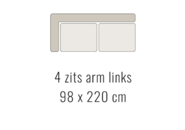 4-zits arm links - AMARILLO 98x220 cm | Sevn
