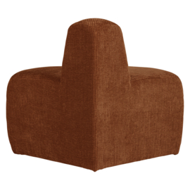 377901- R | Mojo eetbank hoek rond rugleuning - rib roestbruin | WOOOD