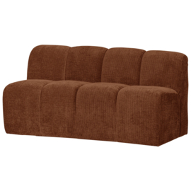 377462-R | Mojo eetbank met rugleuning 164cm - ribstof roestbruin | WOOOD