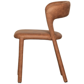 801419-B | Noble eetkamerstoel lederlook - cognac | WOOOD