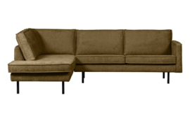 800972BR | Rodeo hoekbank links - structure velvet brass | BePureHome