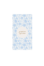 Servetten bloemen 11x20cm - blauw/wit | Zusss