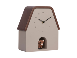 KA6162WG | Wall Clock Highland Cow Cuckoo - Warm grey | Karlsson by Present Time - Medio november verwacht!
