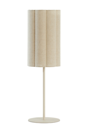 1884824 | Tafellamp Ø20x70 cm FRINGE - naturel/crème | Vtwonen by Light & Living