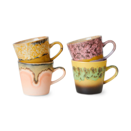KST0018 | 70s ceramics: americano mugs, Radiant (set of 4) | HKliving