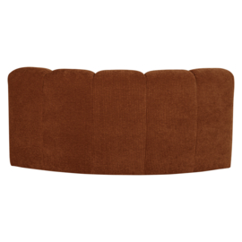 377902- R | Mojo eetbank half ronde hoek met rugleuning - rib roestbruin | WOOOD