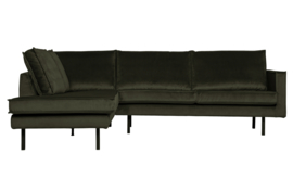 800972-156 | Rodeo hoekbank links - velvet dark green hunter | BePureHome