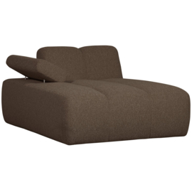 377459/60-BM | Mojo chaise longue element (links of rechts) - bouclé bruin melange | WOOOD