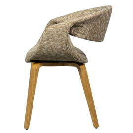 377505-ZN | Yossi eetkamerstoel - zand met houten poot naturel | WOOOD