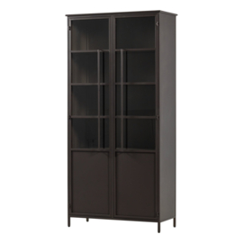 375041-D | Exhibit XL 2-drs vitrinekast - metaal donkerbruin | WOOOD