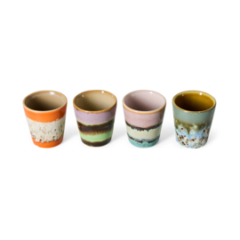 KST0280 | 70s ceramics: ristretto mugs, nostalgia (set of 4) | HKliving - Medio oktober verwacht!