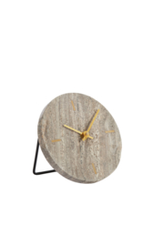 7112782 | Klok Ø15 cm JENAY - bruin travertin | Light & Living