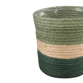 720649 | Tyro paper rope pots set/3 - multi green | PTMD 