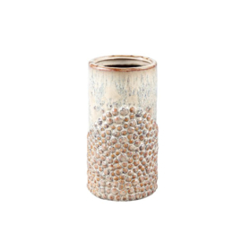 716052 | Kaje ceramic vase ribbed bottom S - cream | PTMD
