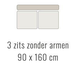 3 zits zonder armen - Denise 90x160 cm | Sevn