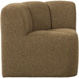 377533-GM | Mojo eetbank hoek met rugleuning - bouclé geel/bruin melange | WOOOD