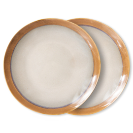 ACE7076 | 70s ceramics: dinner plates, earth (set of 2) | HKliving *uitlopend artikel, laatste exemplaren