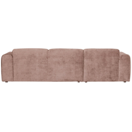 375072-T | Cloud chaise longue links - geweven chenille taupe/roze | WOOOD