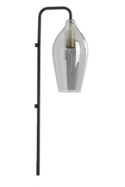 3127527 | Wandlamp 28x20x65 cm LUKARO - glas smoke+mat zwart | Light & Living 