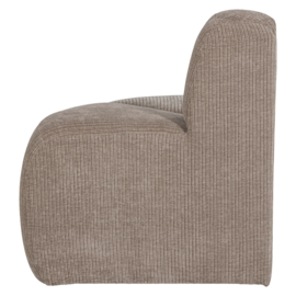 377901- D | Mojo eetbank hoek rond rugleuning - rib donkerzand | WOOOD