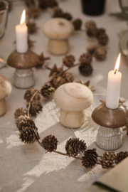 92216-14 | Candle holder mushroom - brown | Ib Laursen - Binnenkort verwacht!