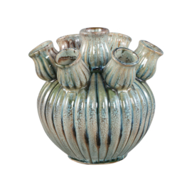 725181 | Nolou tulip vase ribbed XS - turquoise | PTMD