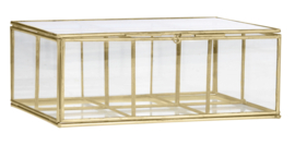 IB-230068BRA | Glass box w/ rooms - brass | Madam Stoltz