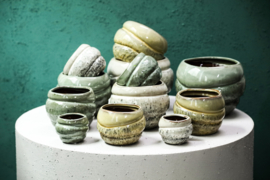 725428 | Jordanna pot with layers M - yellow | PTMD
