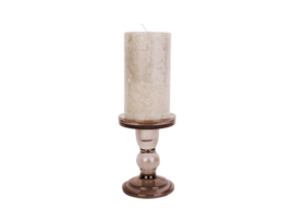 PT3732BR | Candleholder Glass Art medium - Chocolate brown | Present Time