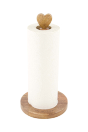 Keukenrolhouder hout hartje - naturel | Zusss