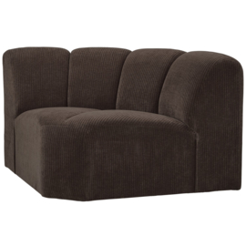 377458-B | Mojo hoekelement - ribstof bruin | WOOOD