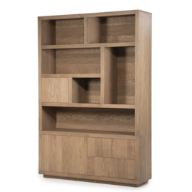 96274 | Kabinet Helsinki 150x220cm 2-delig 3-drs. 2 laden - lichtbruin | Eleonora