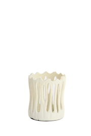 7789043 | Theelicht Ø8,5x10 cm TIVOLI - mat crème | Light & Living