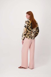  Nep overslag blouse met print - choco/sand/light pink | Zusss
