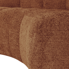 377902-WR | Mojo eetbank half ronde hoek met rugleuning - wollig roestbruin | WOOOD