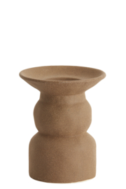 6079883 | Kandelaar Ø12,5x15 cm ATRANI - mat bruin | Light & Living