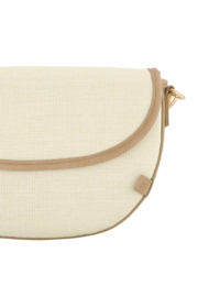 Halve maantas structuurstof - off white | Zusss