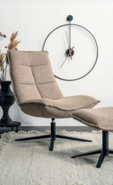  95593 | Fauteuil Marcus met voetenbank - beige baquer | Eleonora