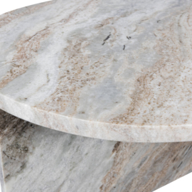 801413-N | Xhail ovaal bijzettafel - marmer naturel | BePureHome