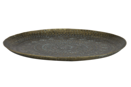 6606348 | Schaal Ø58x1,5 cm MELE - antiek groen/goud | Light & Living