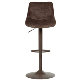 377486-D | Marten in hoogte verstelbare barstoel - chenille donkerbruin | WOOOD