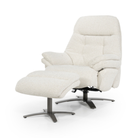  96168 | Fauteuil Caleb met voetenbank - beige | Eleonora
