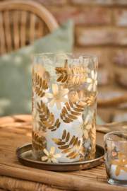 30972-00 | Hurricane w/flowers and leaves in glass | Ib Laursen 