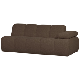 377456/7-BM | Mojo 2-zits element met arm (links of rechts) - bouclé bruin melange | WOOOD
