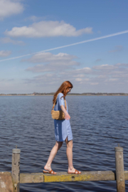 Rafia schoudertas met fringe - sahara | Zusss