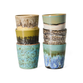 KST0239 | 70s ceramics: coffee mugs, indulgence (set of 6) | HKliving - Medio oktober verwacht!