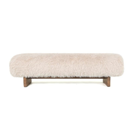 734502 | Hair bench with wooden legs - beige | PTMD 
