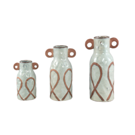 724961 | Freiah vase with motive L - cream/brown | PTMD